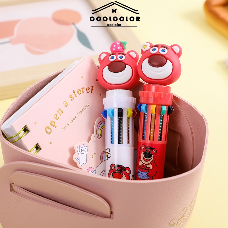 

COD❤️10 warna,Pena ballpoint,Cute bear kantor stasioner pena-cl