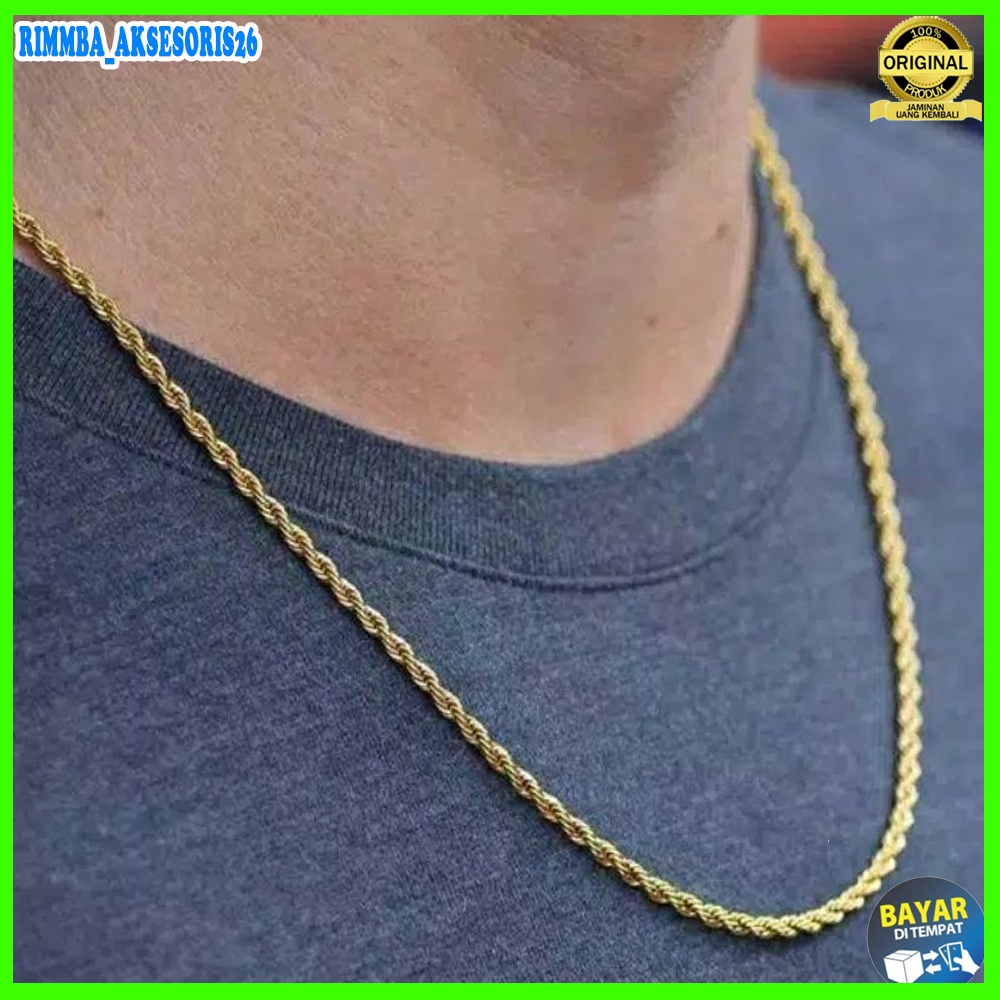 Kalung Tambang 45cm Emas Muda Ada Surat Pembelian Bisa COD