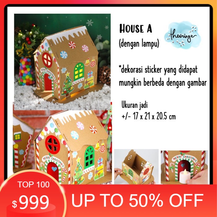 

KADO NATAL/ DEKORASI NATAL/ Christmas DIY Art Craft Souvenir Hadiah Natal Anak Hampers - House A