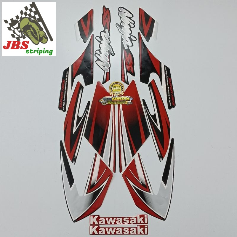 Striping ninja ss stiker kawasaki ninja ss 2010 merah