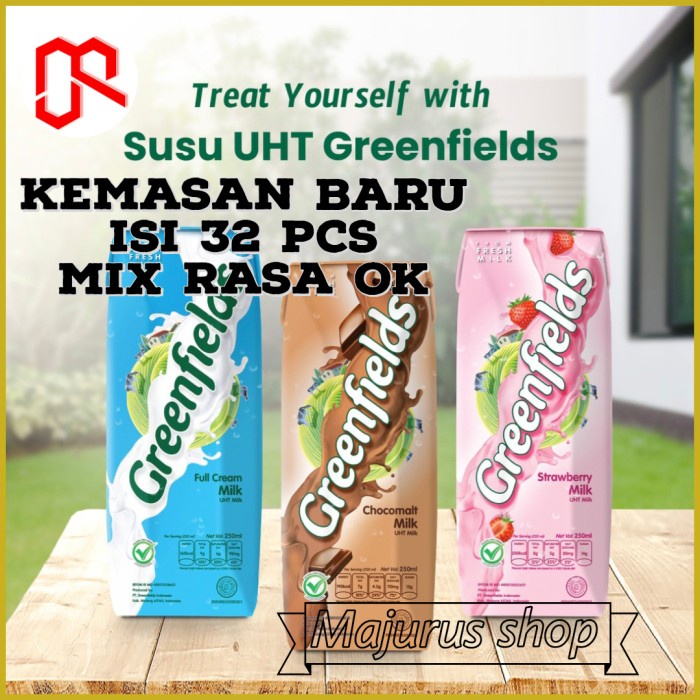 

[Big Sale] Susu UHT Greenfields 250ml - [1 Dus/24 pcs] - Chocolate, 32Pcs