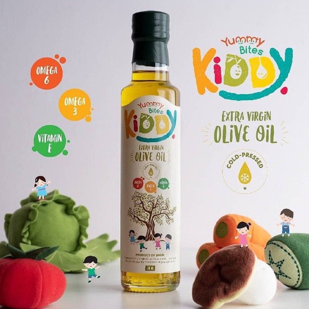 

BABYHOLIC - Yummy Bites - Kiddy Extra Virgin Olive Oil 250ml / Minyak Evoo MPASI / Minyak MPASI BAYI menumis lemak tambahan