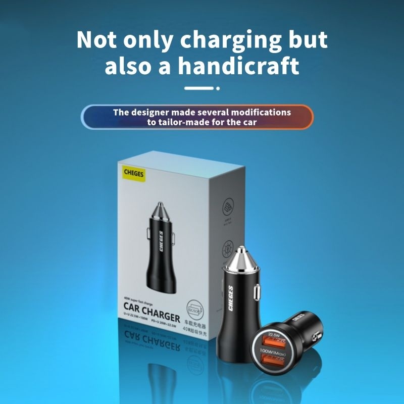 Car Charger Charger Mobil 40W  Dual Port Super Fast Charger