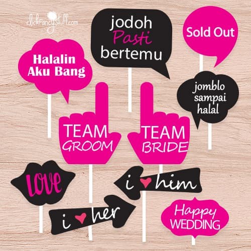 wedding photobooth props / aksesoris/ properti foto pernikahan / dekor