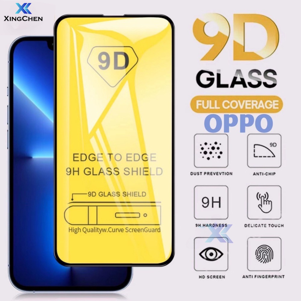 9H Full Cover Tempered Glass for for Oppo A18 A38 A17 A17K A16 A16s A54 A5S A12 A15 A15s A78 A58 A16K A57 A95 A94 A16E A55 A96 A76 A77s Reno 5 5F A74 A53 A92 A52 A31 A5 A7 A3S A12E F9 F11 A1K Screen Protector XingChen
