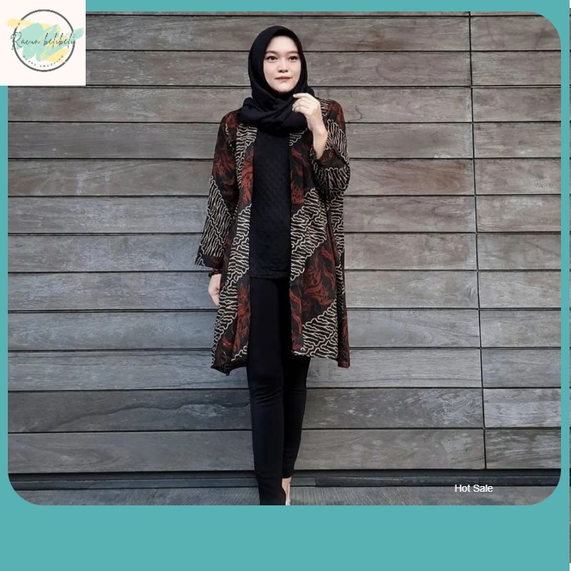 Baju Batik Wanita Terbaru / Outer Batik Wanita Cardigan Aurel Batik Al Mubarok