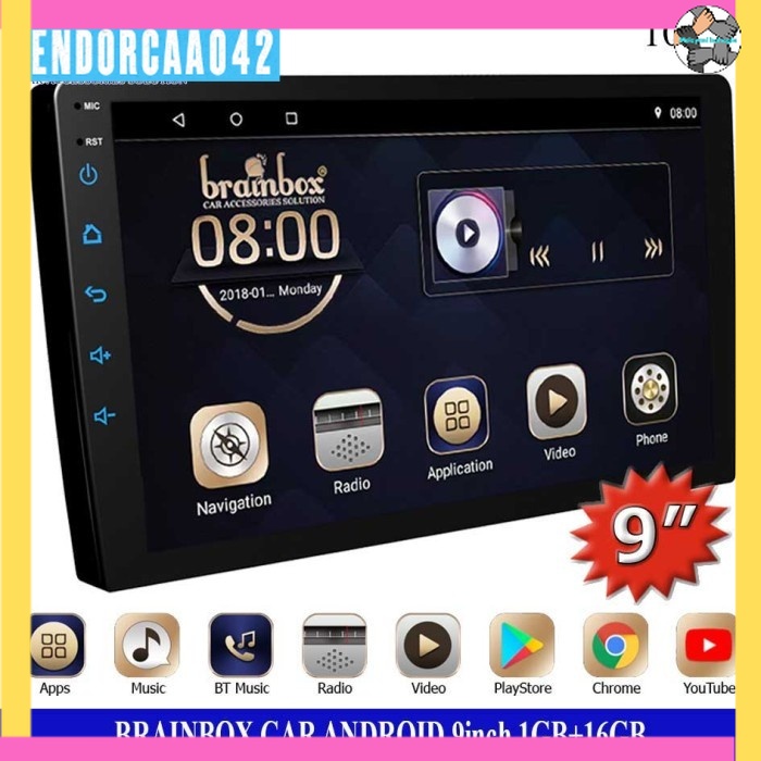 Head Unit Mobil 2 Din MP5 Player 9inch Android HD WiFi GPS TV Mobil