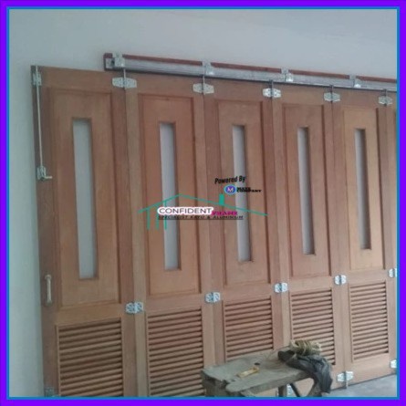 Pintu Garasi Minimalis Kayu KAMPER MERBAU Pintu Kayu Garasi