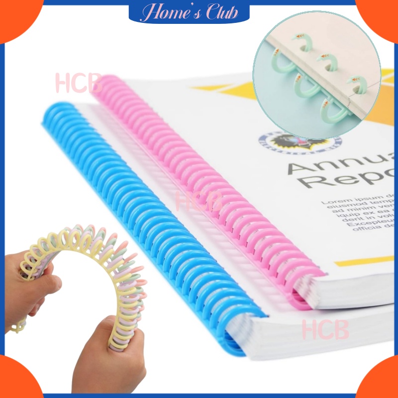 

HCB Diy Ring Binding Binder Loose Leaf 30 Lubang / Spiral Ring Binder Loose Leaf Binding Strip / Ukuran A4 Dan B5 Polos
