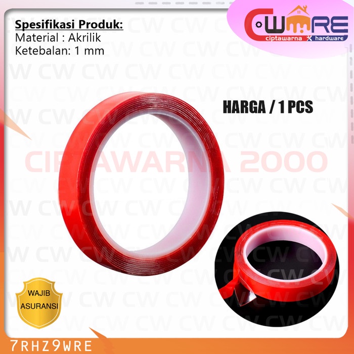 

Perekat Double Tape Acrylic Adhesive Transparent Sticker 25mm x 3m BDB Cw1