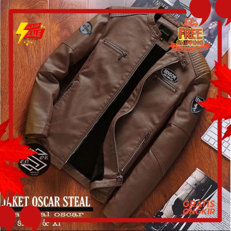 OUTFIT JKT48 TERBARU NEW ERA //TERMURAH  Jaket Motor Pria Sensor - Jaket Oscar Steal Premium - Jaket