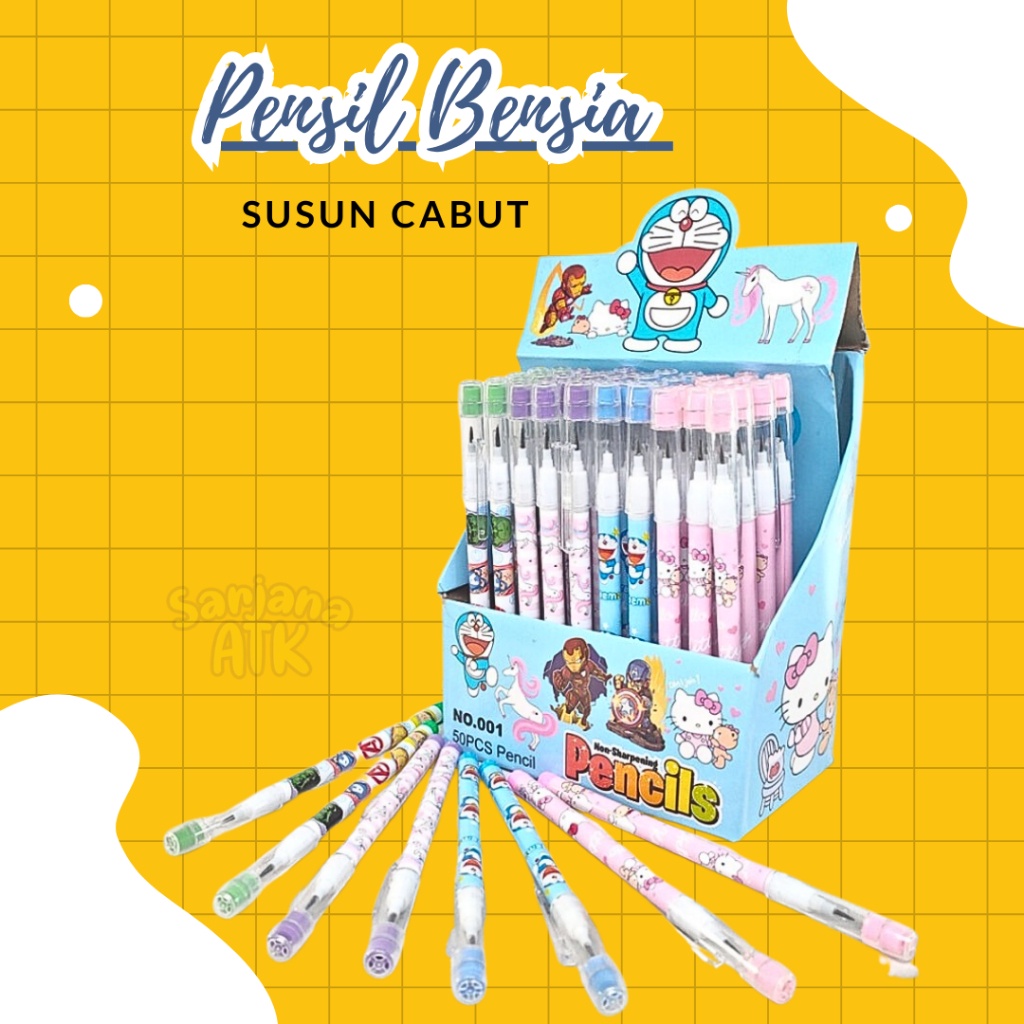 

Pensil Bensia / Susun Cabut Doraemon Hello Kitty Karakter 001