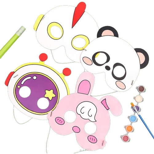 

J2 - Mainan DIY edukasi mewarnai topeng motif hewan creatif toys