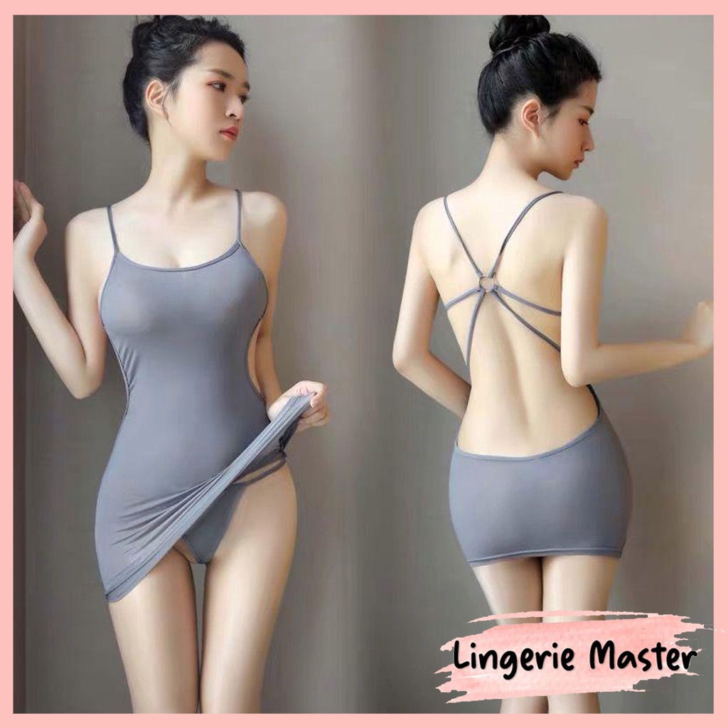 [ LINGERIEMASTER] - (L-33) Set Lingerie + G String Seksi Model Gaun Tali Spider / WINGALERY Lingerie