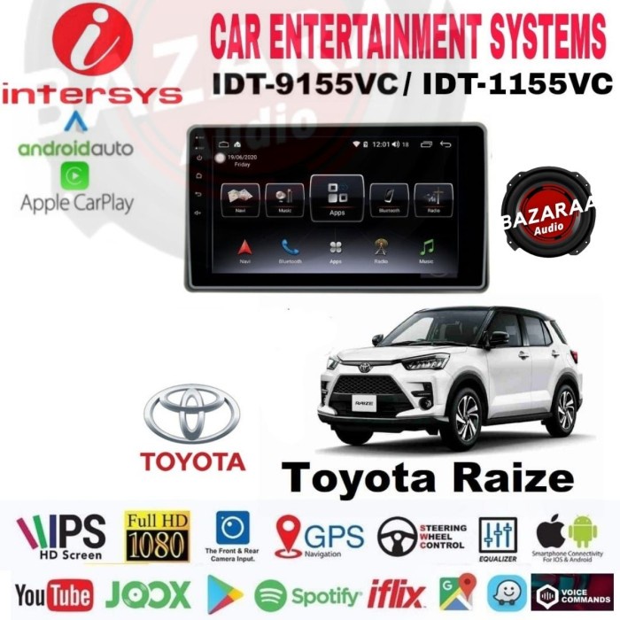 Head Unit Android INTERSYS 10 Inch RAIZE / ROCKY / VELOZ + Socket PNP