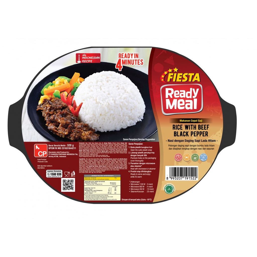 

FIESTA READY MEAL RICE WITH BEEF BLACKPEPPER 320GR / Makanan Siap Saji