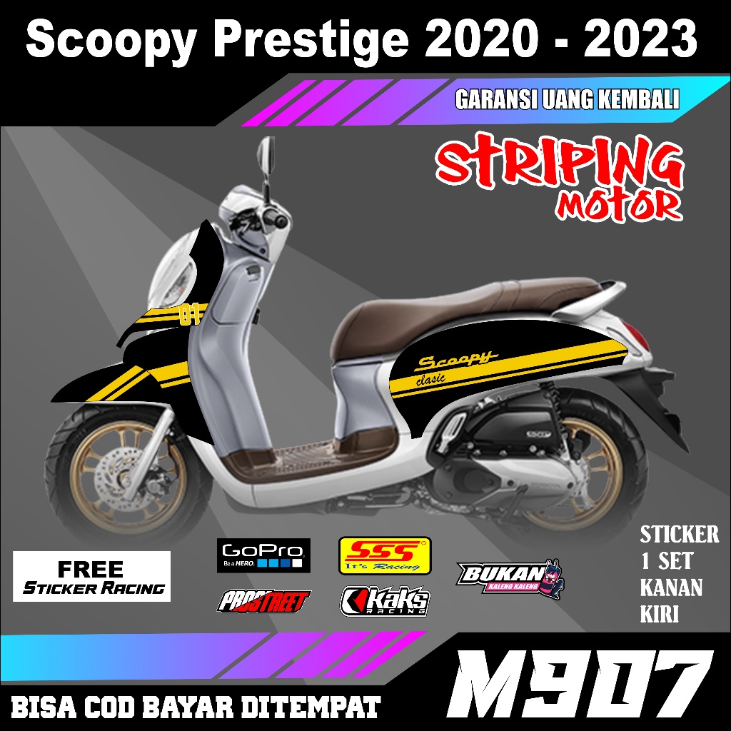 Striping stiker list variasi motor Scoopy Prestige New 2020 2021 2022 2023 Semi FullBody decal