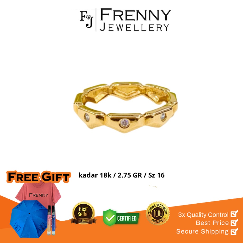 Cincin Emas Rose Gold Sandra Dewi Piramid Mata 18K Frenny Jewellery