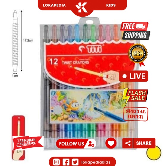 

KRAYON TITI PUTAR 12 WARNA / CRAYON PUTER PANJANG TWIST