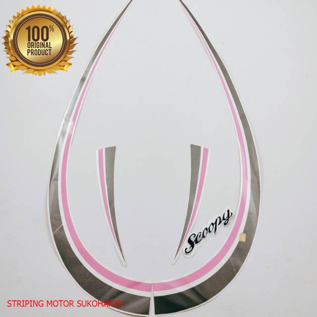 (ORI) striping honda scoopy karbu 2010 2011    pink putih kualitas original