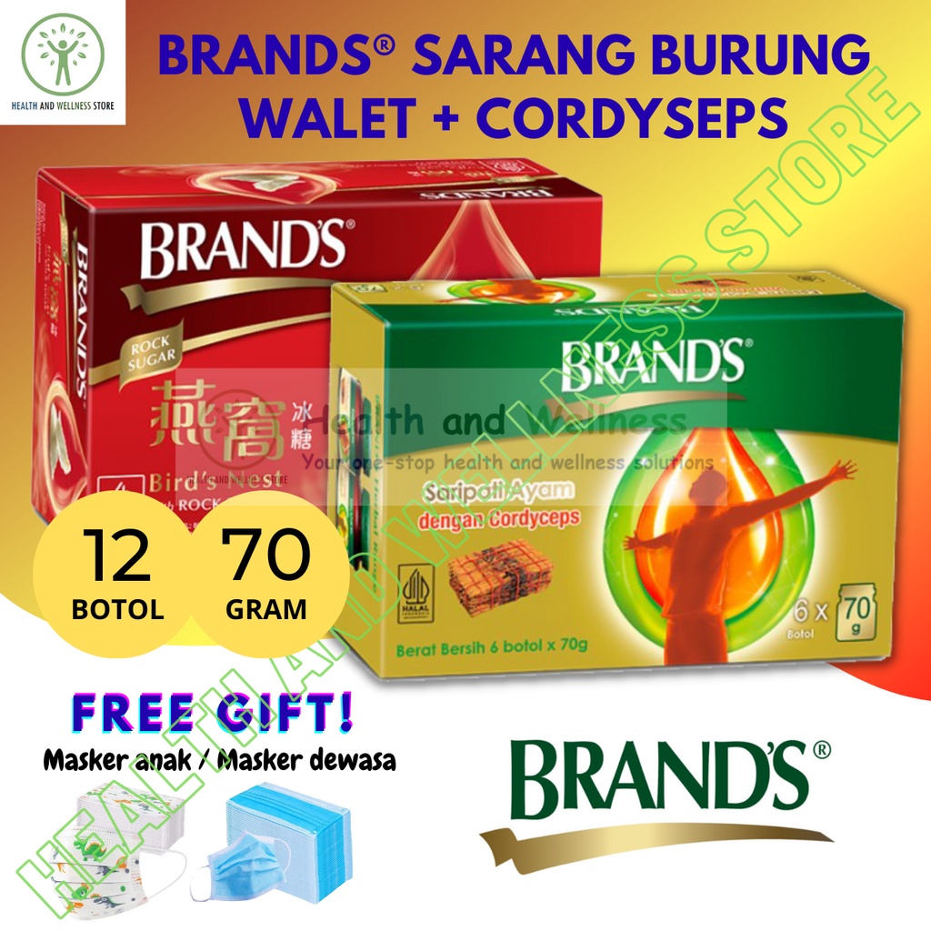 Brands Bird Nest Rock Sugar Saripati Ayam Dengan Cordyceps 70 Gr 12 Btl 2 Box Paket