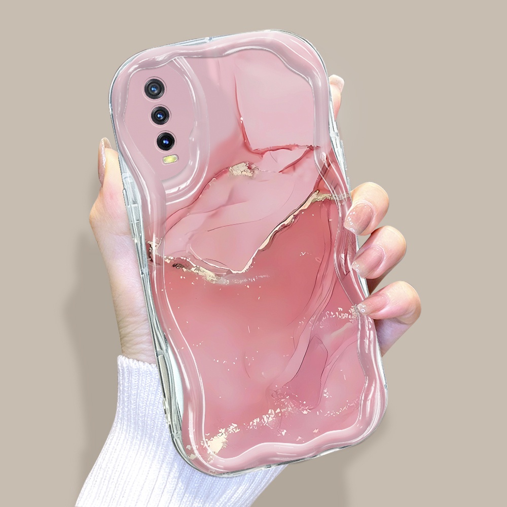 Casing Hp Untuk Vivo Y12A Y20SG Y20i Y20S Y12S Y20 2021 Cream Phone Case Handphone Soft Cover Pink  