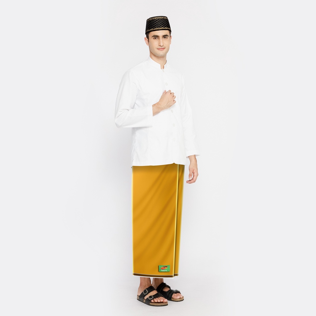 Sarung ATLAS Favorit Warna Polos Kuning Mustard 01