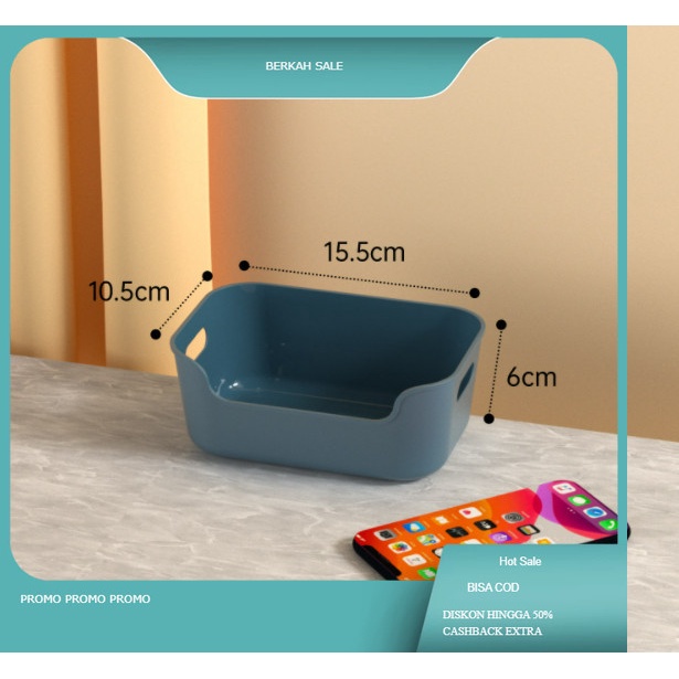 Baskom Plastik Nampan Baki Tempat Penyimpan Serbaguna KU024 - SMALL, Biru