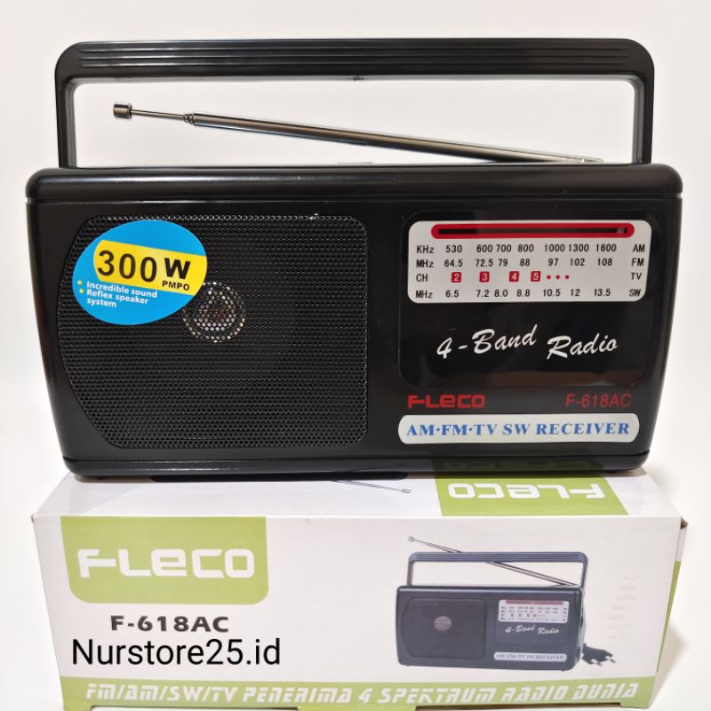 RADIO PORTABLE FLECO F-618 AC/DC 4 BAND FM-AM-SW-TV /RADIO PORTABLE FLECO ANTIK