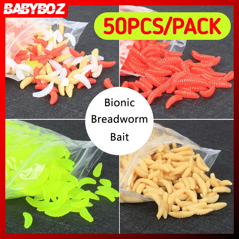BABYBOZ - 50PCS Umpan Pancing bentuk Cacing fishing LURE BAIT Memancing Mancing WORM BIONIC
