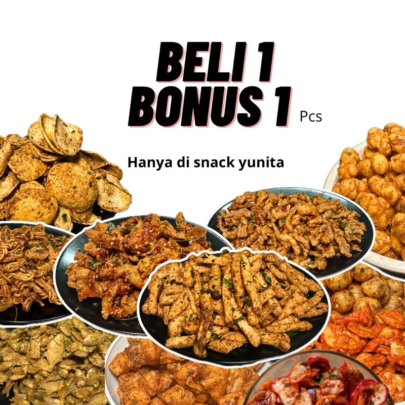 

Cemilan Pedas Semua Varian 1 kg Basreng Kulit ayam Usus Ayam Baby Fish Sebak Siomay Cimol kering Mie gulung Pilus Emping