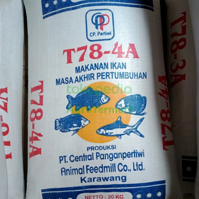 PAKAN PELET IKAN "TURBO T78-4A" Gurame,Nila Full 1 karung 30 Kg
