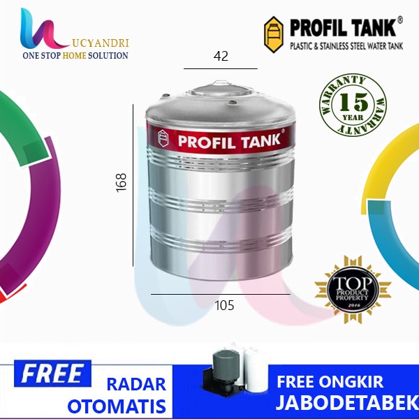 Tangki Air Stainless Profil Tank PS 2000 D Toren Tandon Air