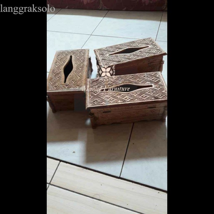 

kotak tisu ukir kayu jati/tempat tisu ukir,finishing murah meriah - belum finishing murah