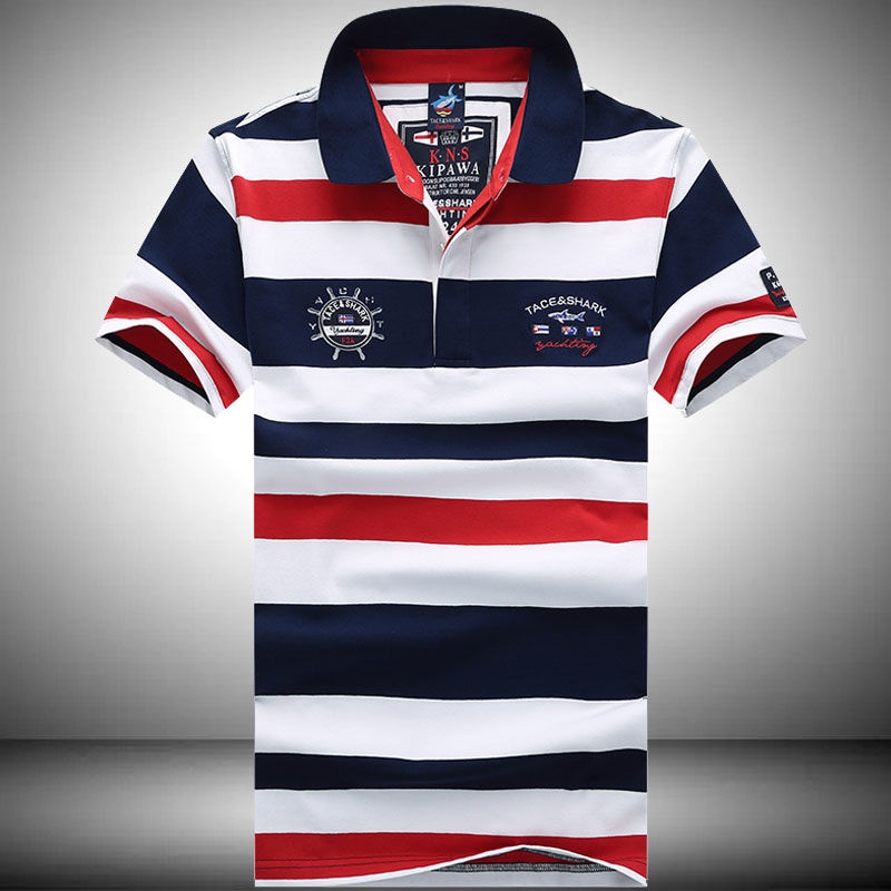 Authentic Shark Men's T-shirt Paul Men's Short sleeved POLO Shirt Men's Pure Cotton Casual Half slee