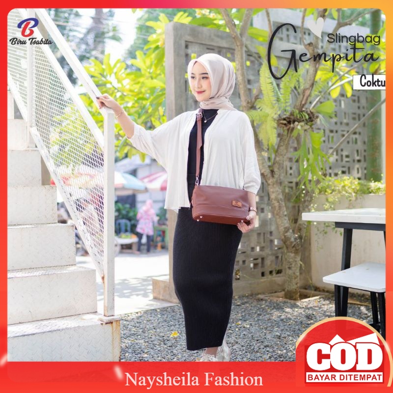Tas Selempang 3 Ruang Gempita By Biru Tsabita Bag Terbaru Bahan Chocoly Anti Air