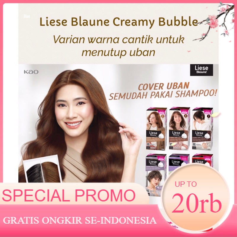 Liese Blaune Creamy Bubble Hair Color Original pewarna rambut penutup uban