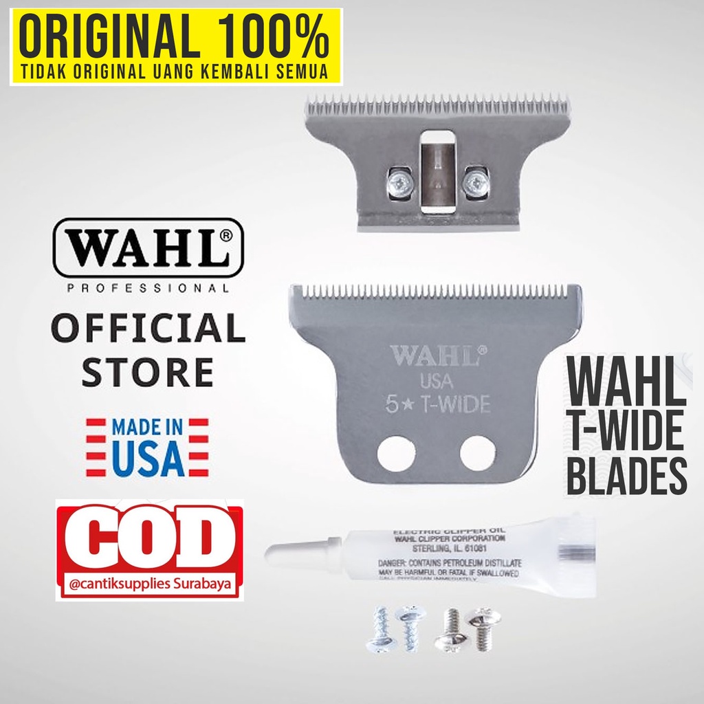 Pisau Wahl Detailer T Wide Blade Wahl Detailer / Trimmer , Pengganti Pisau Pemangkas Rambut Refill