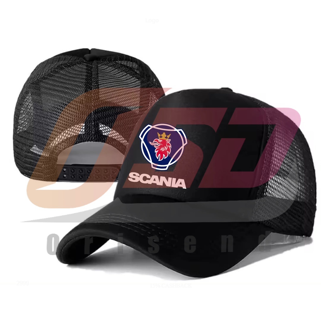Topi Driver Muda Trucker Jaring Logo Scania