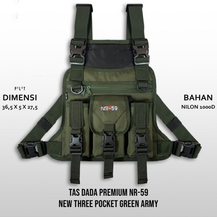 ✨BISA COD✨ -TAS ROMPI DADA PRIA TACTICAL CHEST BAG NR-59  Rompi Terlaris Rompi Keren Nyaman Di Pakai