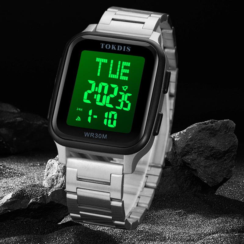 Buy 1 Get 1   Trendy Jam Tangan Pria Tokdis 2575 Rantai Digital Original water resist 3 Atm