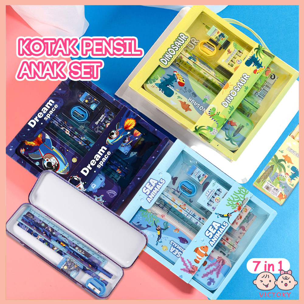 

Victoky Alat Tulis Kotak Pensil Anak Kartun Stationery Set Lengkap