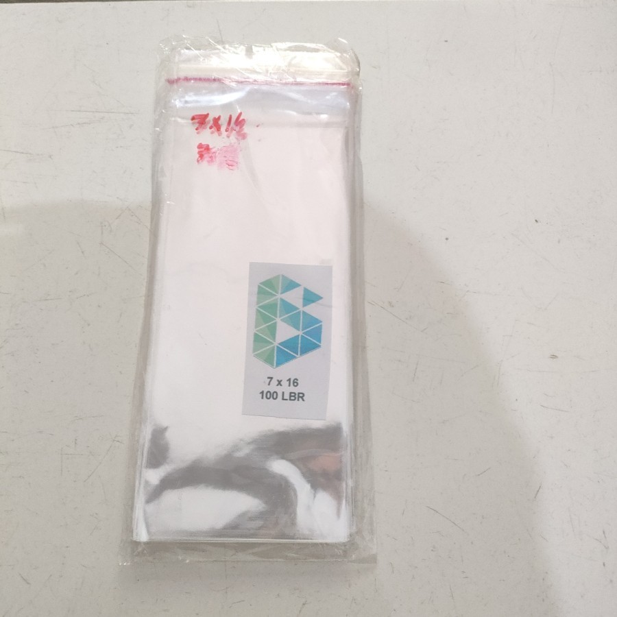 

PLASTIK BENING OPP 7X16 (SEAL /LEM) ISI 100 LEMBAR