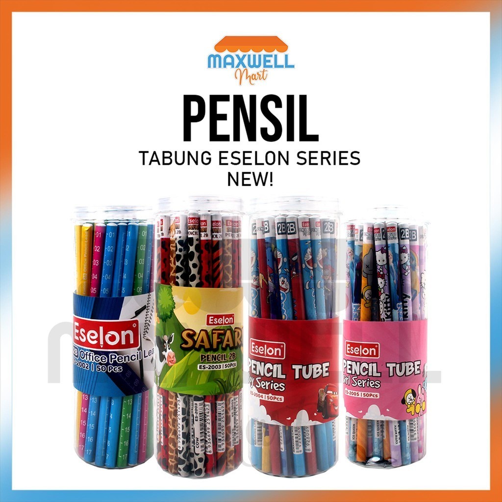 

[ES.JKT]50pcs Pensil Karakter Eselon /1 Tabung Pensil 2B Karakter JunDW