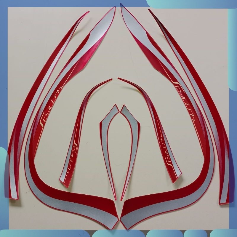 Stiker stiker striping motor honda scoopy 2022 prestige stylish merah matte  standar bagus