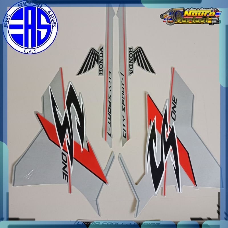 Stiker Striping honda cs1 cs one csone cs 1 silver stiker lis body motor bagus