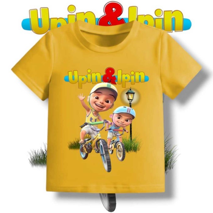 Zoikids - Atasan kaos anak anak gambar sablon dtf HQ Upin ipin usia 1-8 tahun baju cewek / cowok kao