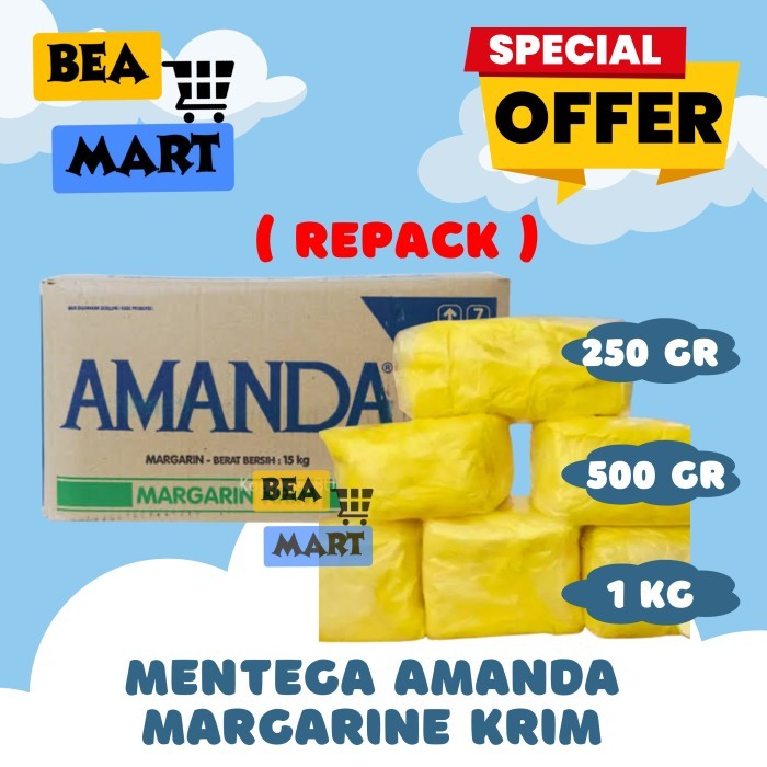 

Amanda Margarine Cream 250gr 500gr 1kg | Mentega Margarin Krim 250 500 gr 1 kg Murah