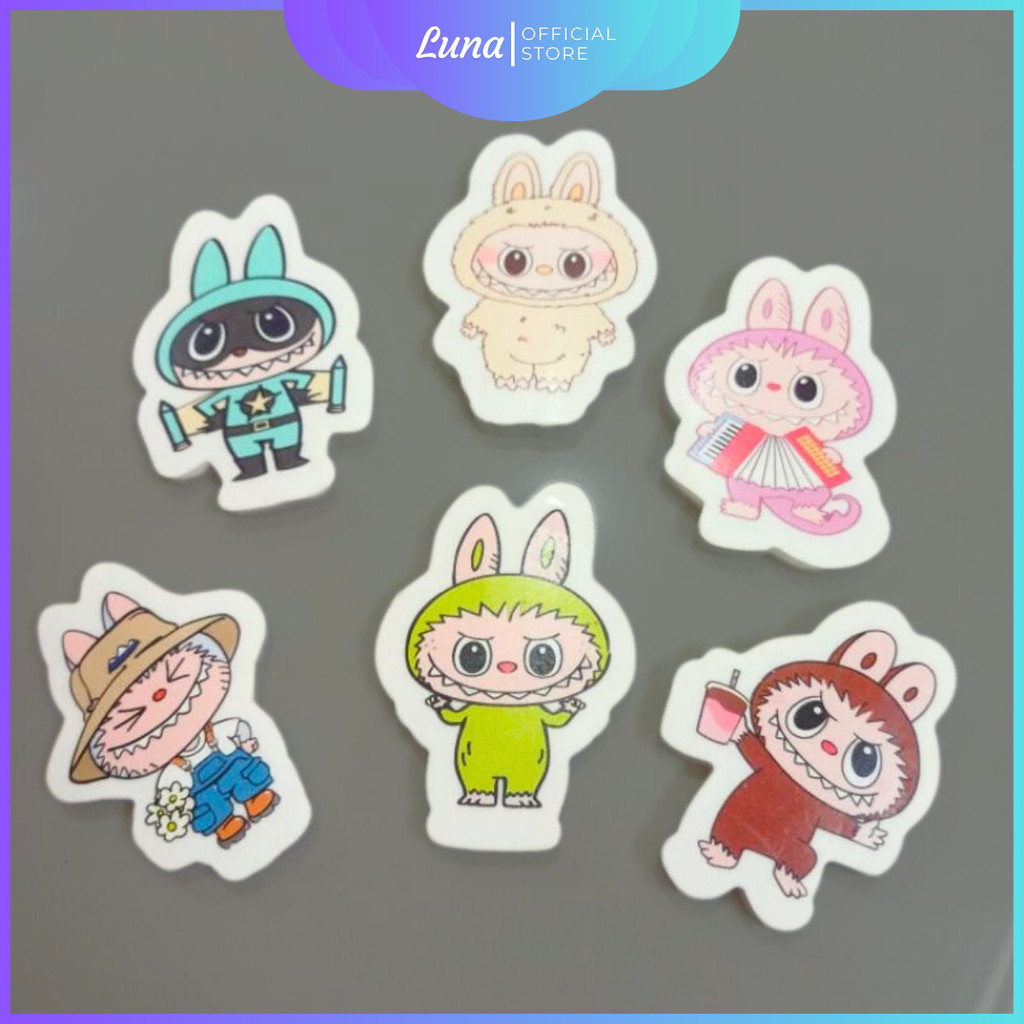 

1Pcs Penghapus Labubu Gepeng Hapusan Pensil Anak Lucu Stip Eraser Karakter Labubu