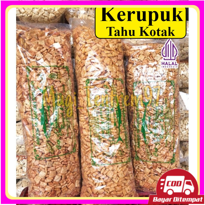 

1ball kerupuk tahu kotak pedas daun jeruk (1kg) camilan medan